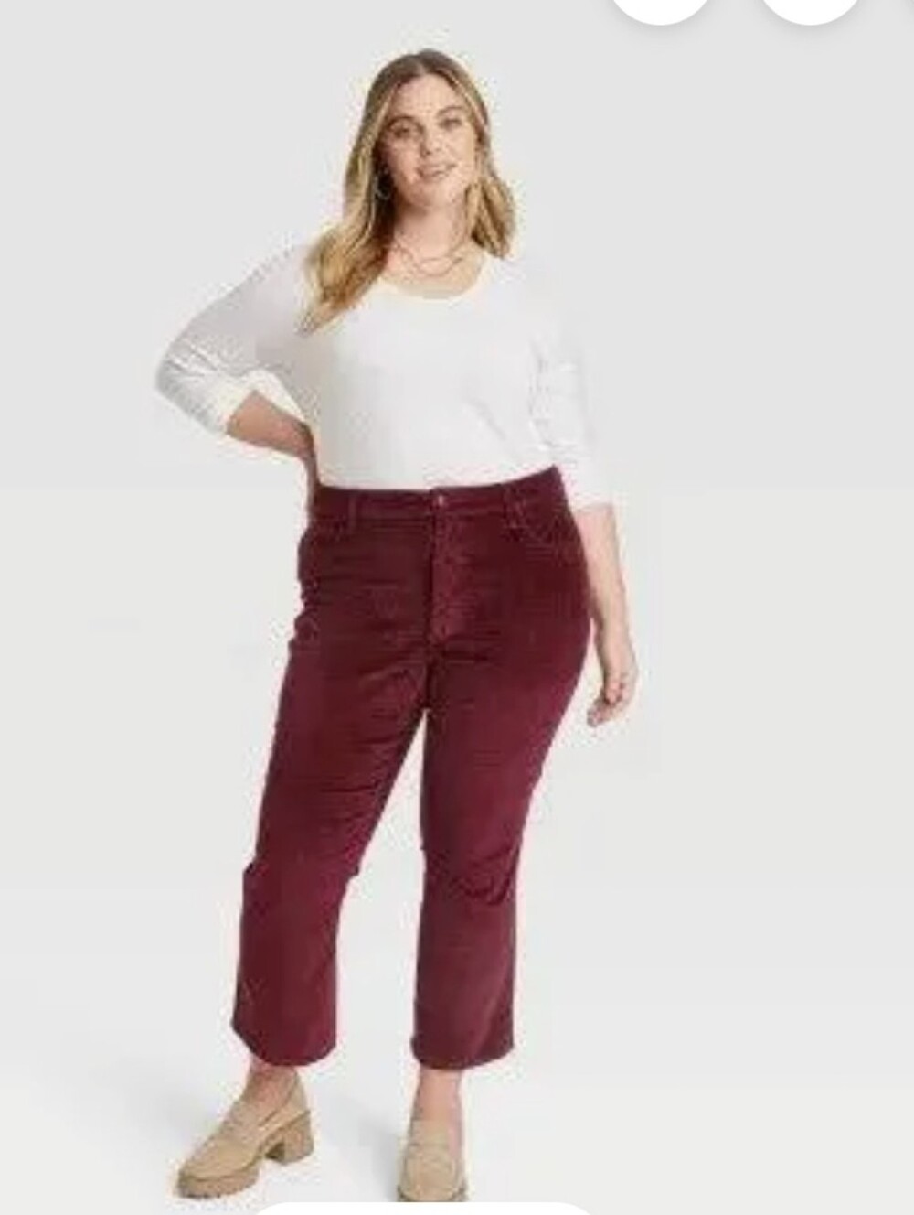 Universal Thread Maroon Crop Straight-Leg Pants